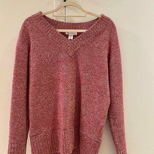 Athleta Vital V Neck Tunic Wool Sweater